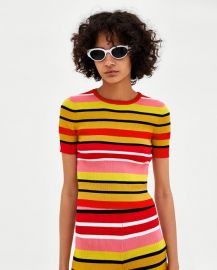 multicolored striped sweater x at Zara